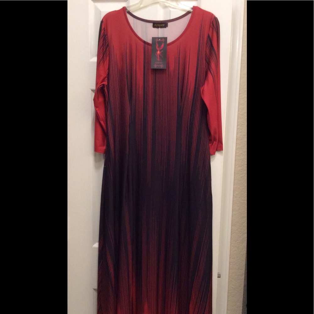 1 XL Left! Rust/Black Side Pocket Maxi Dress! NWT